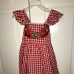 Belle and Rose Red Gingham Dress Girls 6 NWOT
